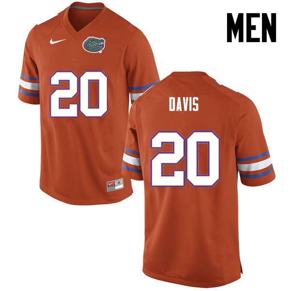 Florida Gators Men #20 Malik Davis College Football Orange